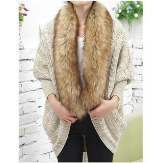 Oaksa Furry Collar Knit Jacket