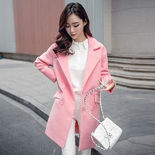 Romantica Double-Breasted Wool Blend Coat