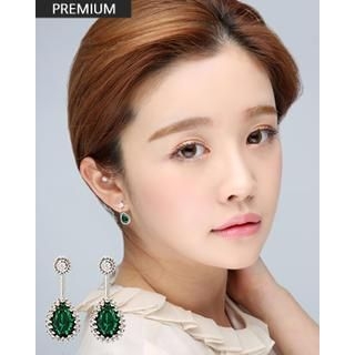 Miss21 Korea Faux-Gem Teardrop Earrings