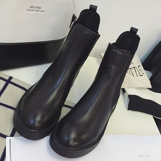 Zapatos Genuine-Leather Paneled Short Boots