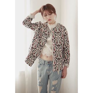 MOROCOCO Patterned Zip-Up Jacket