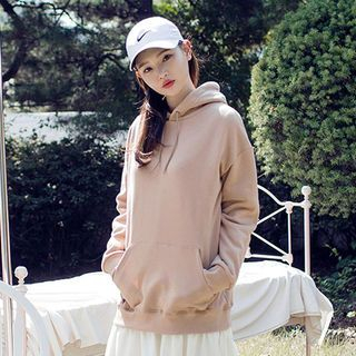 chuu Hooded Brushed Fleece-Lined Pullover