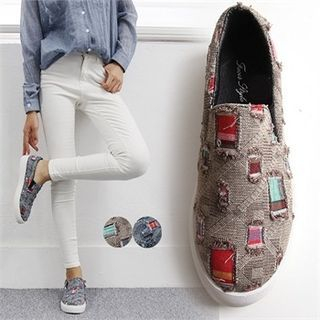 Reneve Distressed Canvas Slip-Ons