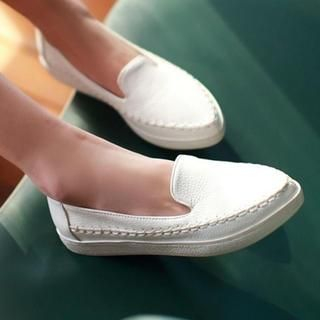 JY Shoes Faux Leather Slip Ons