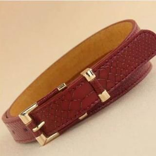 Charm n Style Faux Leather Croc-Grain Belt