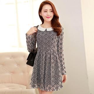 Romantica Long-Sleeve Patterned Dress