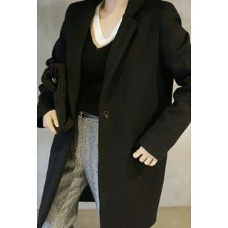 OZNARA One-Button Wool Blend Coat
