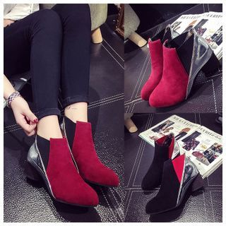 Yoflap Panel Block Heel Ankle Boots
