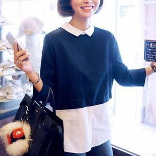 Fashion Street 3/4-Sleeve Mock Two Piece Pullover