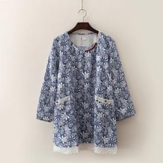 Blu Pixie Long Sleeved Floral Print Tunic