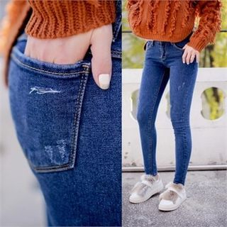 QNIGIRLS Stitched Skinny Jeans