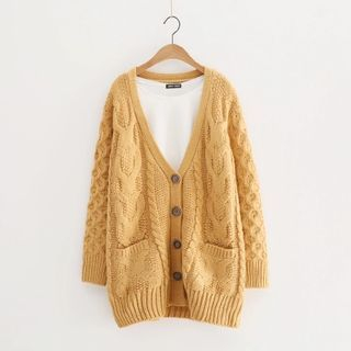 Piko Cable Knit V-neck Cardigan