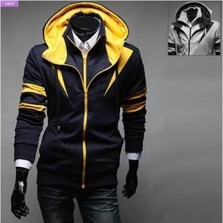 WIZIKOREA Hooded Double Layered Zip Jacket