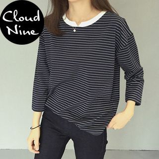 Cloud Nine 3/4-Sleeve Striped T-Shirt