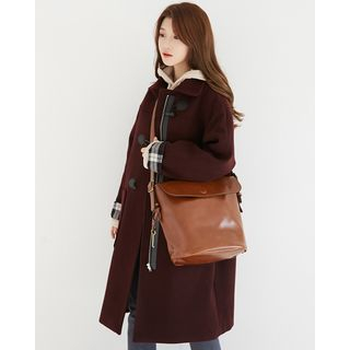 Someday, if Toggle-Button Zip-Up Wool Blend Coat