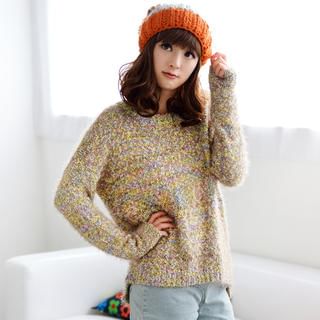 59 Seconds Melange-Knit Furry Sweater