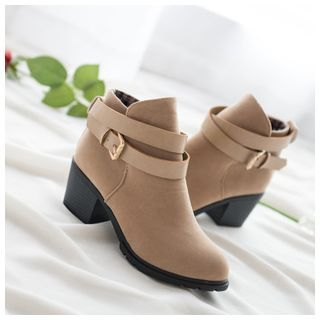 Honey Honey Block Heel Strapped Ankle Boots