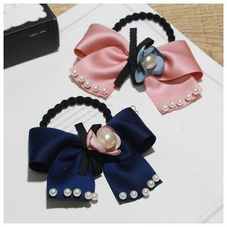 Miss Max Faux Pearl Bow Hair Tie