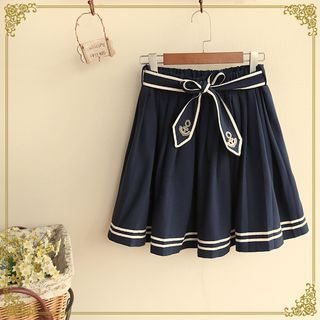 Fairyland Anchor Embroidered A-Line Skirt