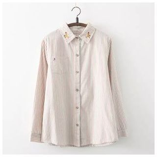 TOJI Long-Sleeve Striped Long Shirt