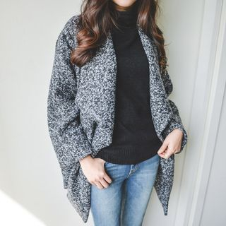JUSTONE Shawl-Collar Wool Blend M lange Coat