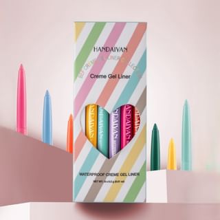 HANDAIYAN - Waterproof Creme Gel Eyeliner Set - 3 Types Set C (0.2g x 6pcs)