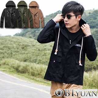 OBI YUAN Embroidered Hooded Military Jacket