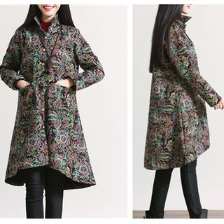 Salisha Patterned Fleece-lined Coat