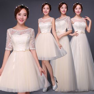 Loree Lace Panel Bridesmaid Dress (4 Designs)