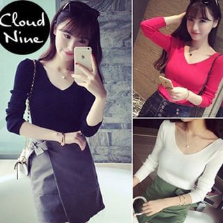 Cloud Nine V-Neck Knit Top