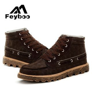 Feyboo Fleece-lined High-top Lace Up Shoes
