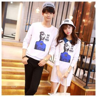 Azure Couple Printed Pullover / Pullover Dress