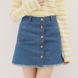 Tokyo Fashion Button Denim Skirt