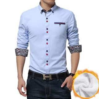 Alvicio Fleece-Lined Contrast-Trim Shirt
