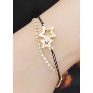 kitsch island Rhinestone Star Layered Bracelet