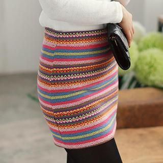 Dowisi Jacquard Knit Pencil Skirt