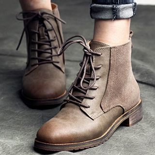 MIAOLV Lace Up Short Boots