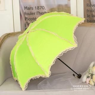 Timbera Lace Trim Compact Umbrella