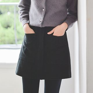 JUSTONE Dual-Pocket A-Line Mini Skirt