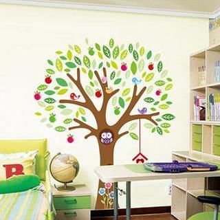 LESIGN Owl on the Tree Wall Sticker