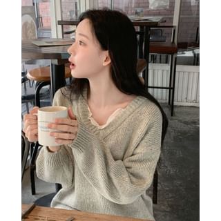 V-Neck Loose-Fit Sweater