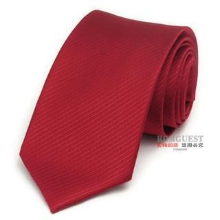 Romguest Striped Neck Tie Dark Red - One Size