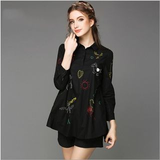 Ovette Long Sleeved Embroidered Shirt