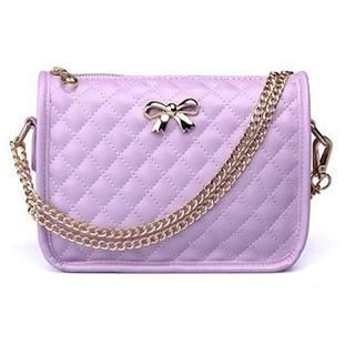 SUOAI Metal Bow Quilted Crossbody