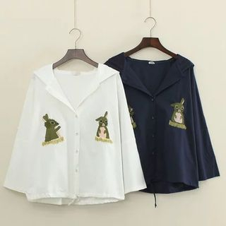 Mushi Hooded Rabbit Embroidered Jacket
