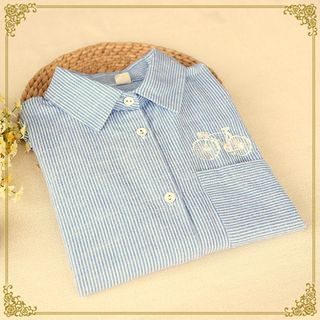 Fairyland Striped Embroidered Shirt