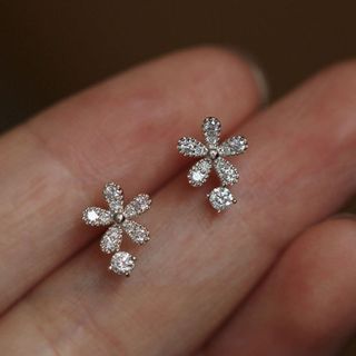 Rhinestone Flower Stud Earring