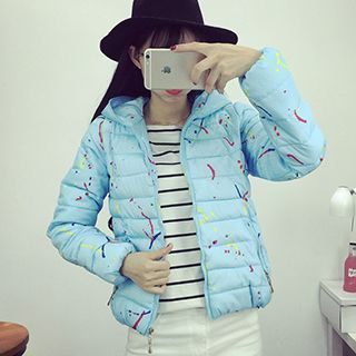 Magic Mirror Hooded Patterned Padded Jacket