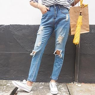 Eva Fashion Distressed Slim Jeans