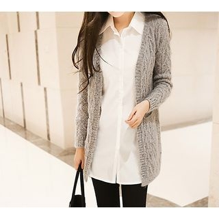 Soft Luxe V-Neck Open-Front Knit Cardigan